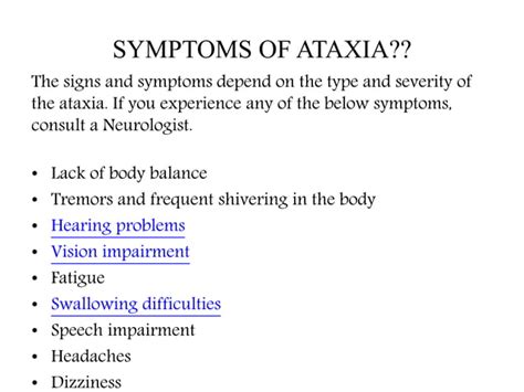 Ataxia: Types, symptoms, treatment, and causes .